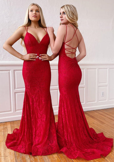 Sexy Trumpet/Mermaid Sleeveless Crossed Spaghetti Straps