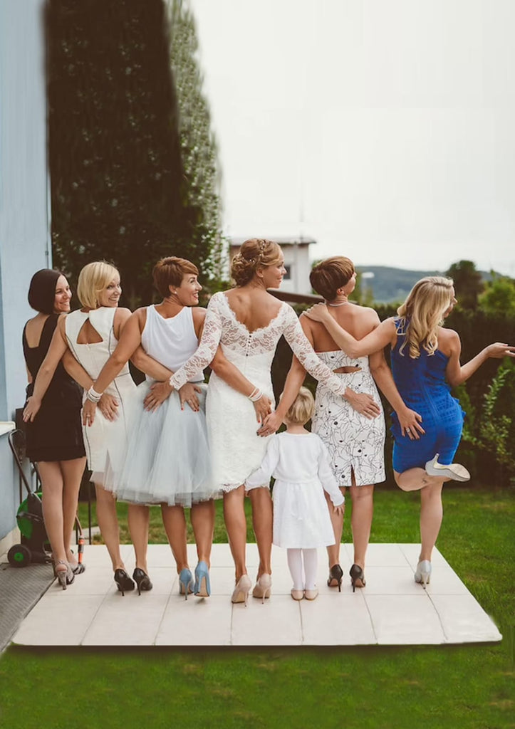 Sheath Ivory Lace Long Sleeves Short Wedding Party Dress