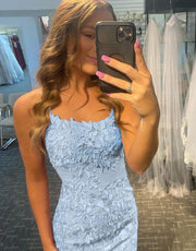 Sheath Lace Spaghetti Straps Backless Short Mini Homecoming