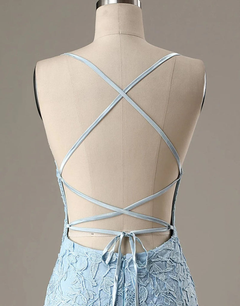 Bodycon Blue Homecoming Dress Backless Party Dress