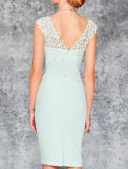 Sheath V Neck Knee Length Chiffon Two Piece Mother of the