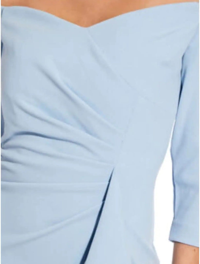 Sheath Off Shoulder Floor Length Split Satin Mother of Bride