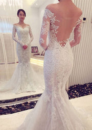 Off Shoulder Lace Mermaid Bridal Gown Wedding Dress