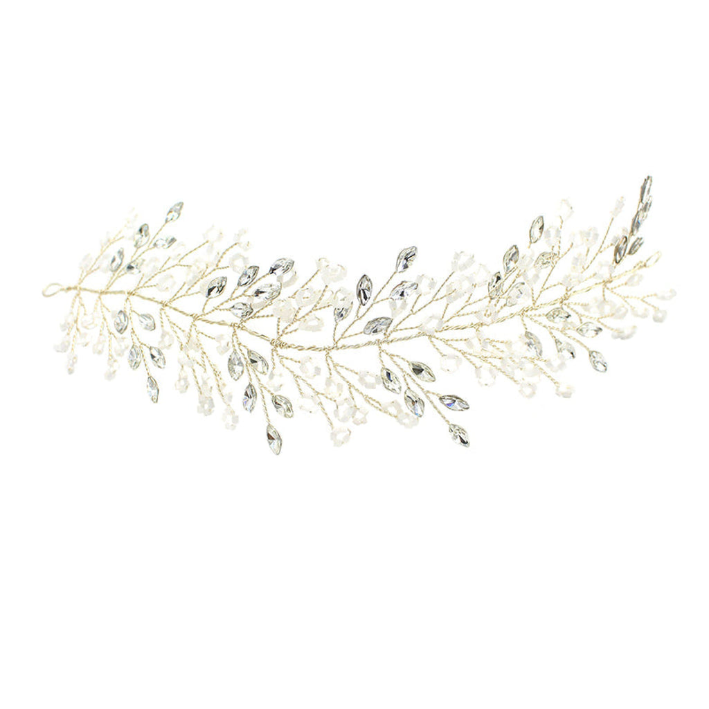 Silver Crystal Wedding Hair Headband Elegant Women Bridal