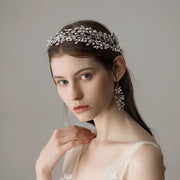 Silver Crystal Wedding Hair Headband Elegant Women Bridal