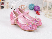 Silver / Gold / Pink Sequin Glitter Leather Wedding Princess