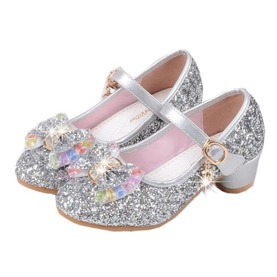 Silver / Gold / Pink Sequin Glitter Leather Wedding Princess