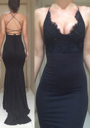 Sleeveless Sequin Lace Strap Bandage Black Jersey Sweep