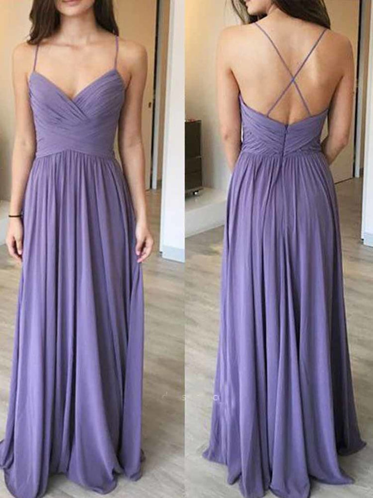 Spaghetti Straps V Neck Crisscross Back Sleeveless Chiffon