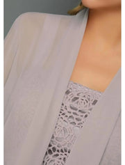 Bateau Neck Knee Length Lace Two Piece Sheath Mother of the