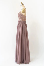 Strap Sweetheart Embroidery Lace Dusk Chiffon Pleated