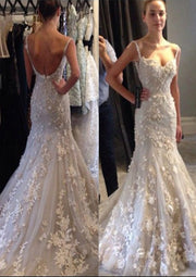 Tulle Wedding Dress Trumpet/Mermaid Sweetheart Court Train