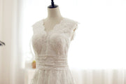 Vintage Inspired Lace Wedding Dress with Cathedral Train V 