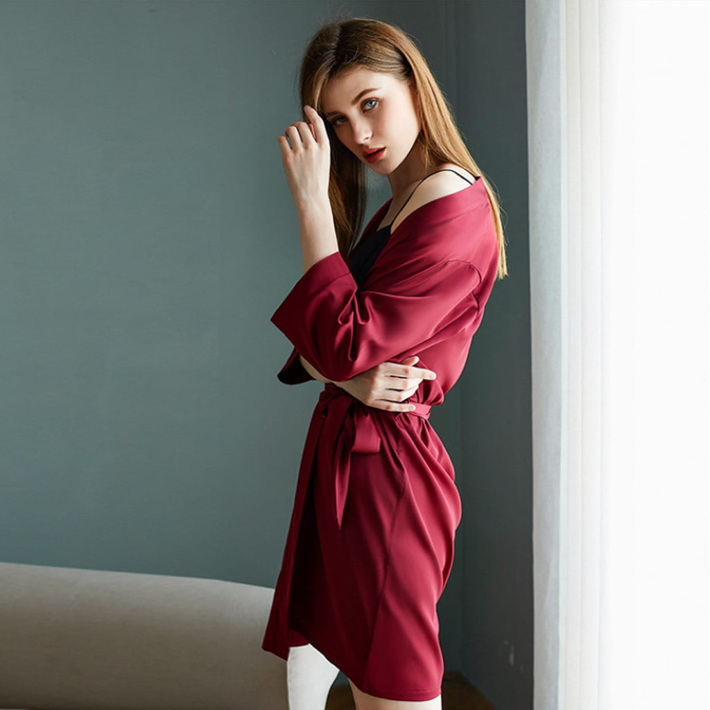 Women’s Satin Wedding Kimono Bride Robe.Sleepwear Bridesmaid