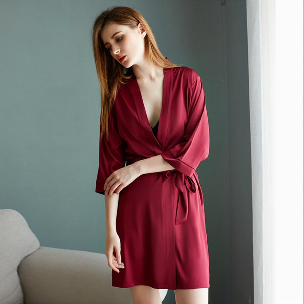 Women’s Satin Wedding Kimono Bride Robe.Sleepwear Bridesmaid