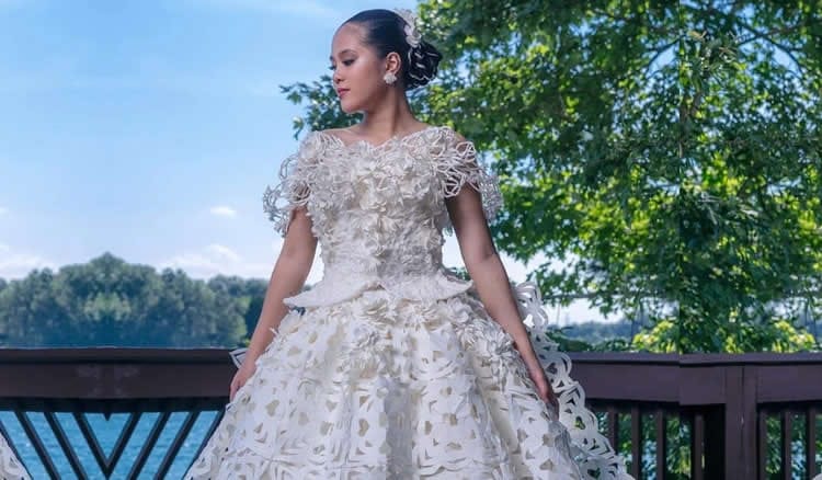 8 wedding dresses that are made out of toilet paper