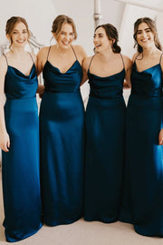 Cowl Neck Spaghetti Strap Long Dress