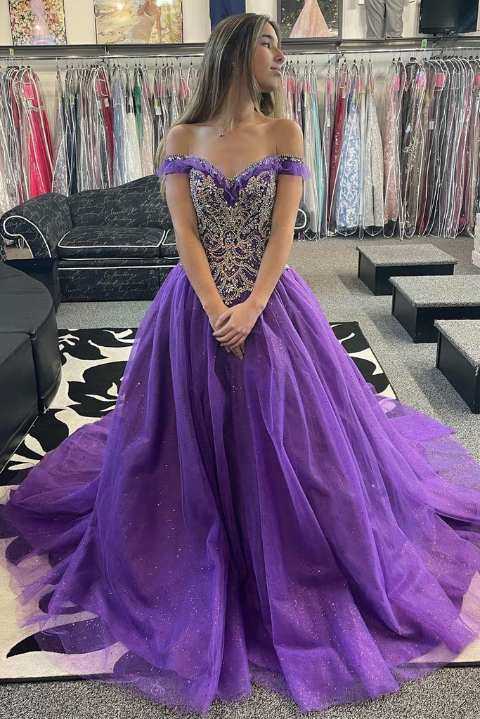 purple quince dresses off the shoulder Lizluo Fiesta 56524