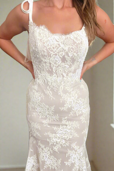 Straps Sweetheart Lace Mermaid Wedding Dress