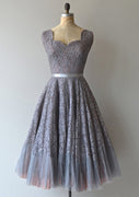 A-Line Sweetheart Bowknot Zipper Back Lace Knee-Length Bridesmaid Dress