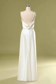Straps Cowl Back Bridesmaid Dress with Slit