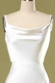 Straps Cowl Back Bridesmaid Dress with Slit