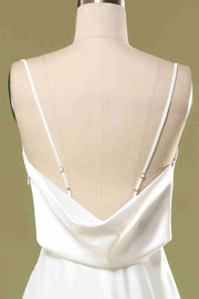 Straps Cowl Back Bridesmaid Dress with Slit
