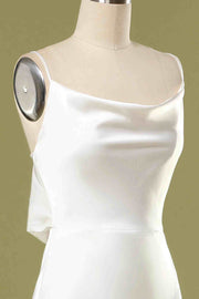 Straps Cowl Back Bridesmaid Dress with Slit