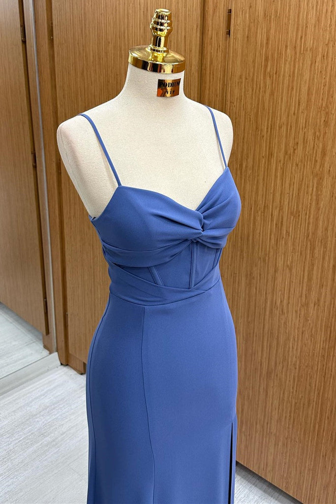 twist front bridesmaid dress Twist Back Satin Bridesmaid Dress