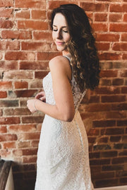 Lace Sweetheart Trumpet Long Wedding Dress