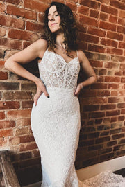 Lace Sweetheart Trumpet Long Wedding Dress