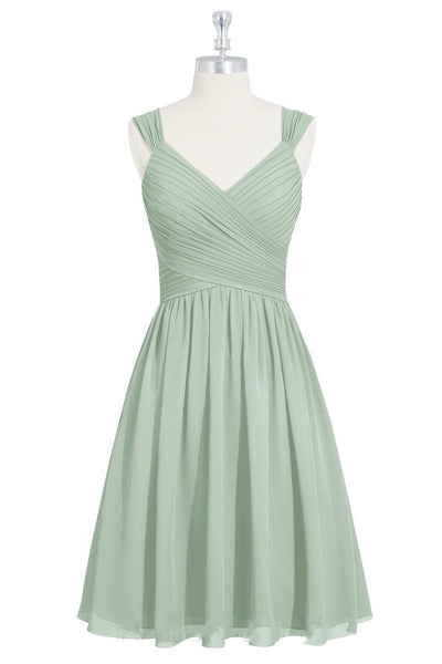 V-Neck Backless A-Line Short Bridesmaid Dress
