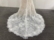 Lace Mermaid Wedding Dress Spaghetti Strap 3D Floral Beading Court Train