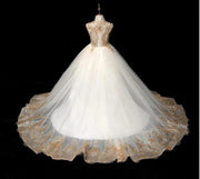 Robe de bal en Tulle ivoire en dentelle à paillettes dorées, robe de demoiselle d'honneur de mariage, fête d'enfants