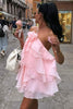 Halter Short Homecoming Summer Dress A-Line Ruffles Chiffon Backless