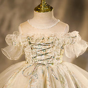 Tutu princesa vestido de baile renda tule bebê primeiro aniversário festa casamento flor menina vestido