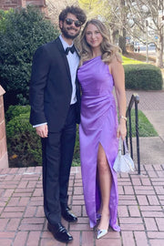 Asymmetrical Maxi Dress with Slit in Pink