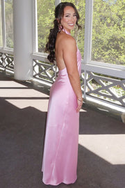 Backless Long Bridesmaid Dress in Champagne