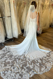 White Corset Lace Mermaid Long Wedding Dress