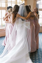 Pink One Shoulder Flower Sleeveless Satin Long Dress
