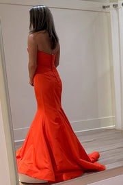 Strapless Bows Sleeveless Pleated Long Prom Dress