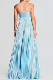 Metallic Strapless Sweetheart Pleated A-Line Long Prom Dress