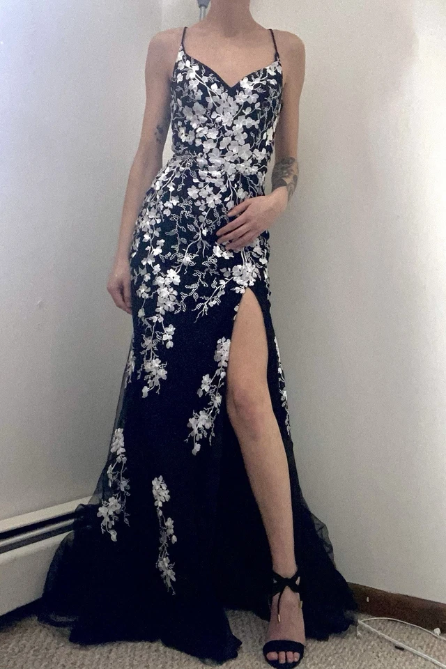 prom dresses black and white lace Satin Spaghetti Straps Mermaid Long Dress, Slit Swing Dress Size:18.5R tulle are available TOTEME - Slouch jersey