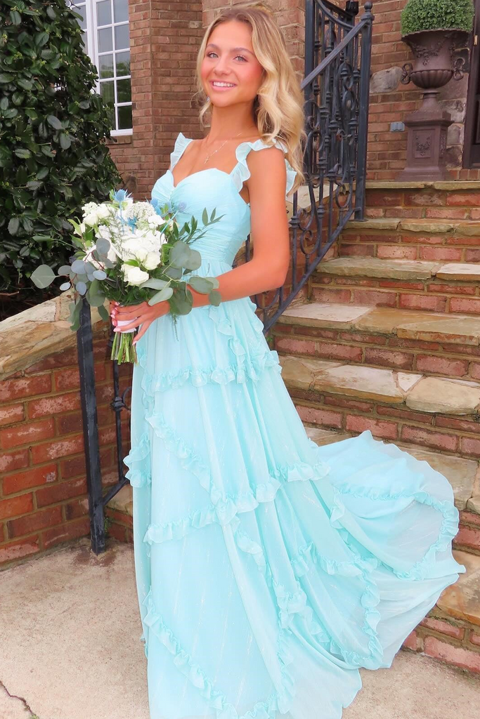 blue empire waist prom dress Empire Waist Long Prom Dress Formal