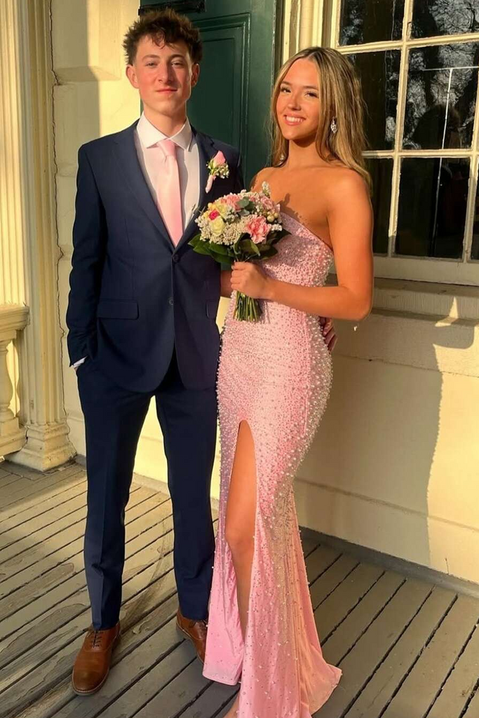 pink mermaid maxi dress Simple pink satin mermaid long prom dress, pink evening dress