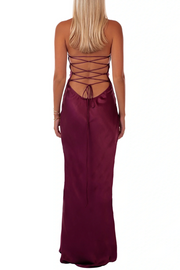 Sheath Lace-Up Spaghetti Straps V-Neck with Sequins Prom Party Dress