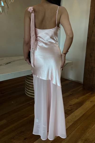 Spaghetti Straps Cowl Neck Sleeveless Sheath Pink Formal Prom Dress