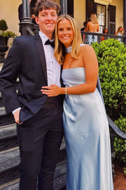 Strapless Satin Sleeveless Fitted Long Formal Prom Dress