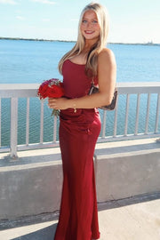 Strapless Pleats Satin Sleeveless Fitted Long Formal Prom Dress