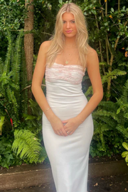 Modern Strapless Appliques Back Bow-knot Satin Party Prom Dress